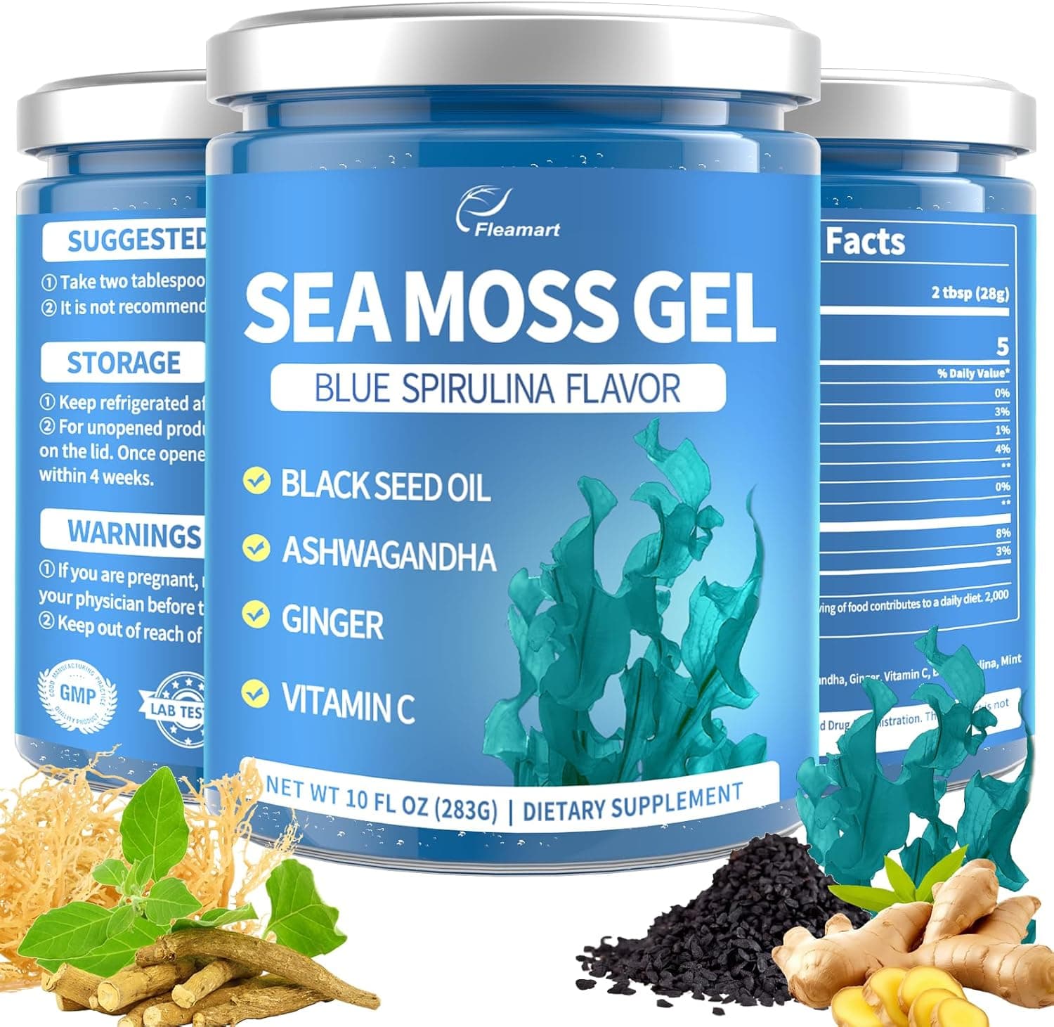 Wildcrafted Irish Sea Moss Capsules – Chondrus Crispus or Sea Moss Advanced with Biotin, Niacinamide, Vitamins – Multimineral Supplement