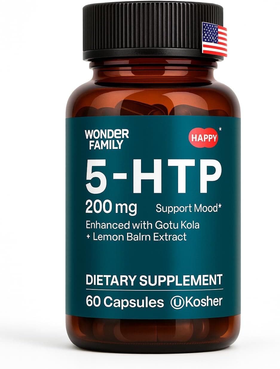 WONDER FAMILY 5-HTP 200mg with Vitamin B6 & Gotu Kola — Mood & Sleep (60 Capsules)