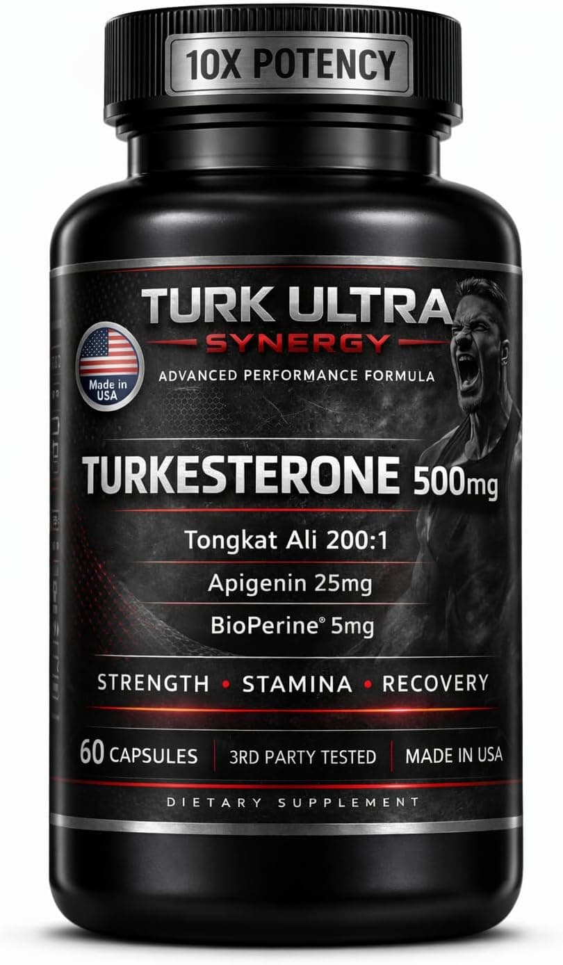 Turkesterone 500mg + Tongkat Ali 500mg + Apigenin 25mg + BioPerine 5mg