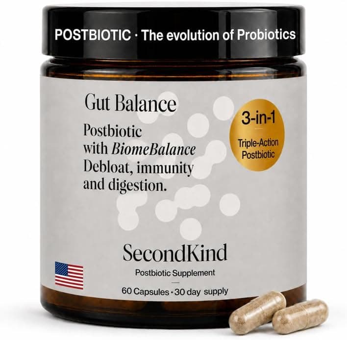 SecondKind Postbiotics Gut Balance 60ct