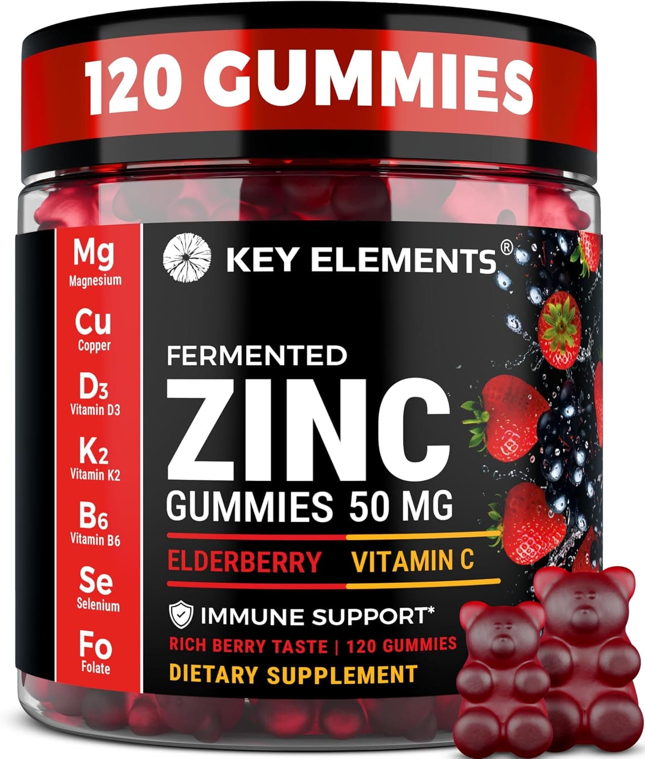 KEY ELEMENTS Zinc Gummies 50mg