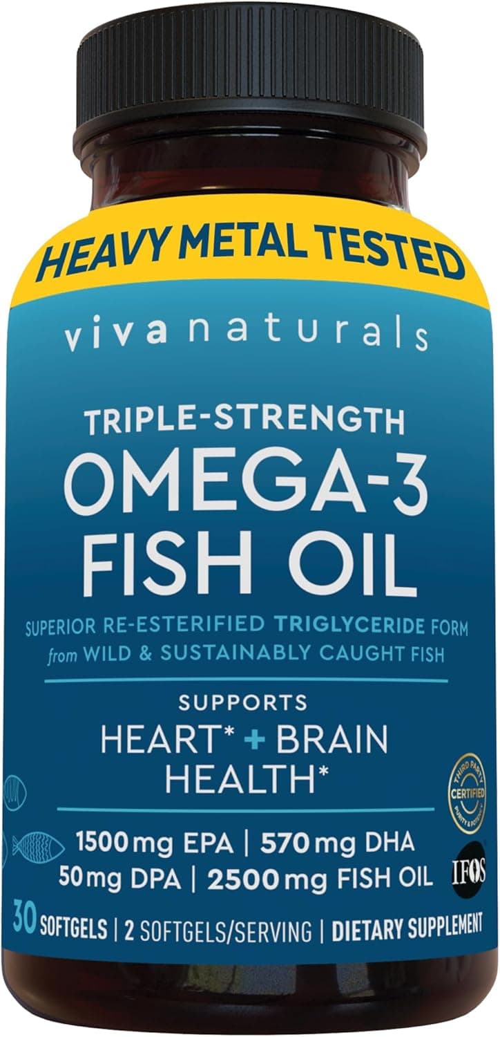 Triple Strength Omega 3 Fish Oil Pills – 2500 mg