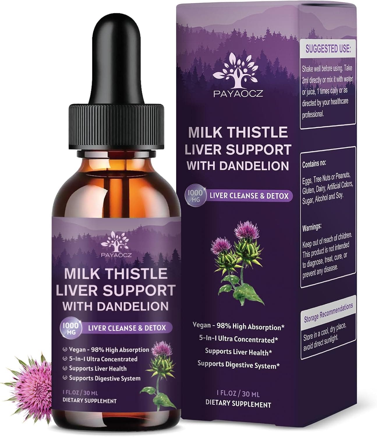 Milk Thistle Organic Extract for Support Repair Liver Health