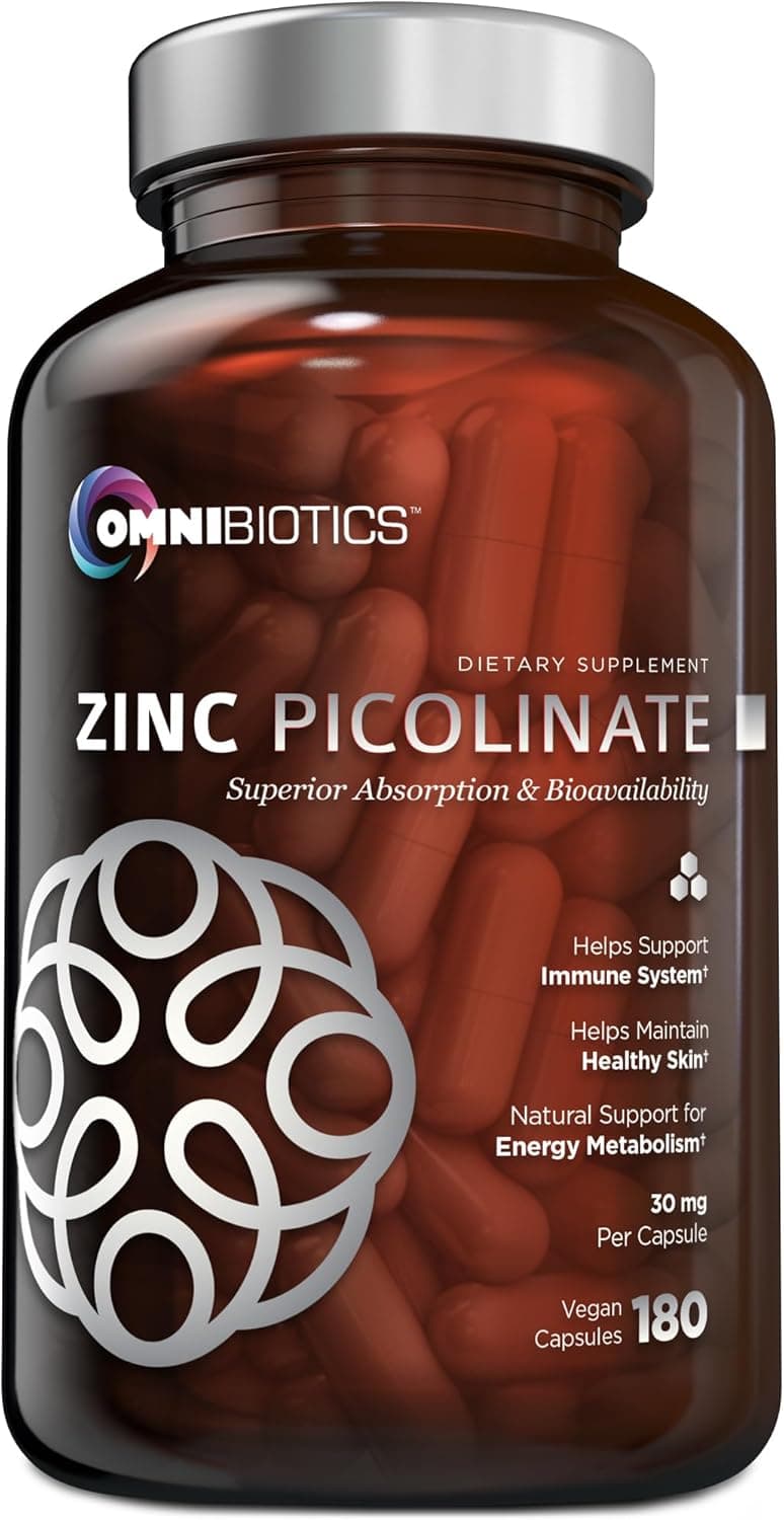 Zinc Picolinate 30mg – High Absorption for Immune System, Skin, and Energy