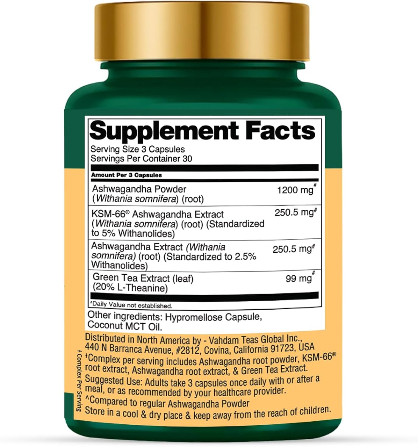 VAHDAM Ashwagandha 1800mg Root Extract