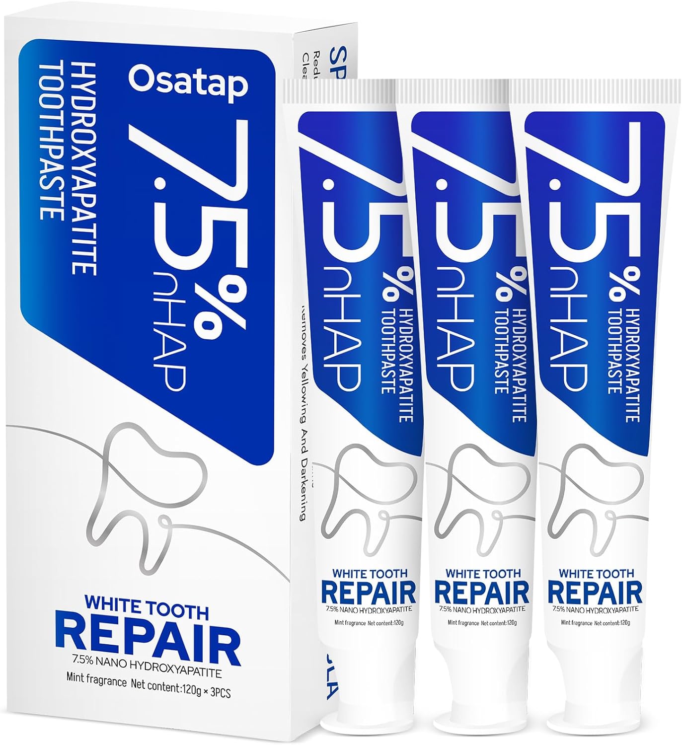 Hydroxyapatite Toothpaste – 7. Nano Hydroxyapatite, Fluoride-Free Whitening, Sensitive Teeth & Enamel Care