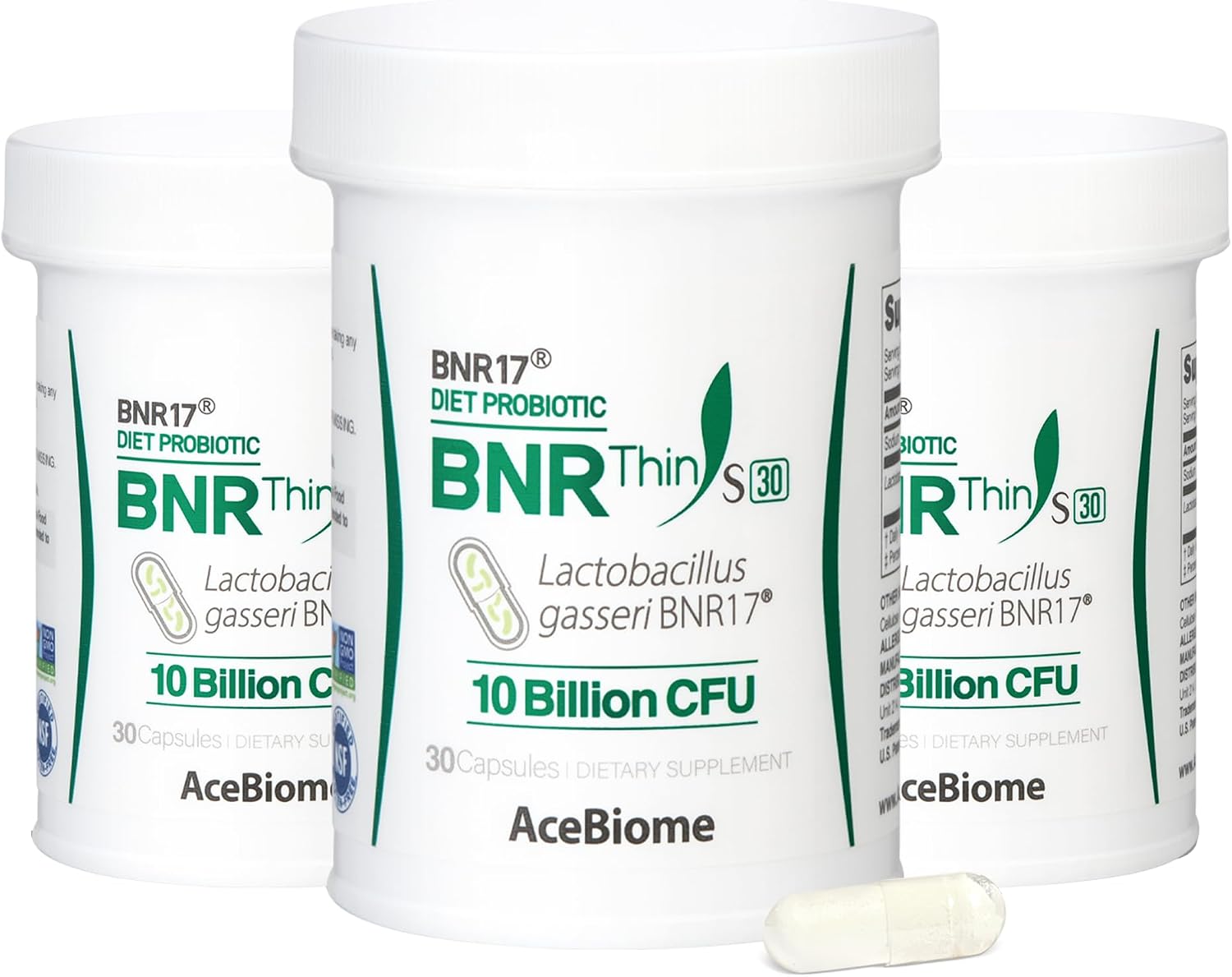 AceBiome BNRThin S30, Lactobacillus Gasseri BNR17, 10 Billion CFU Guaranteed, 90 Capsules (90 Serving, 3 Packs of 30)