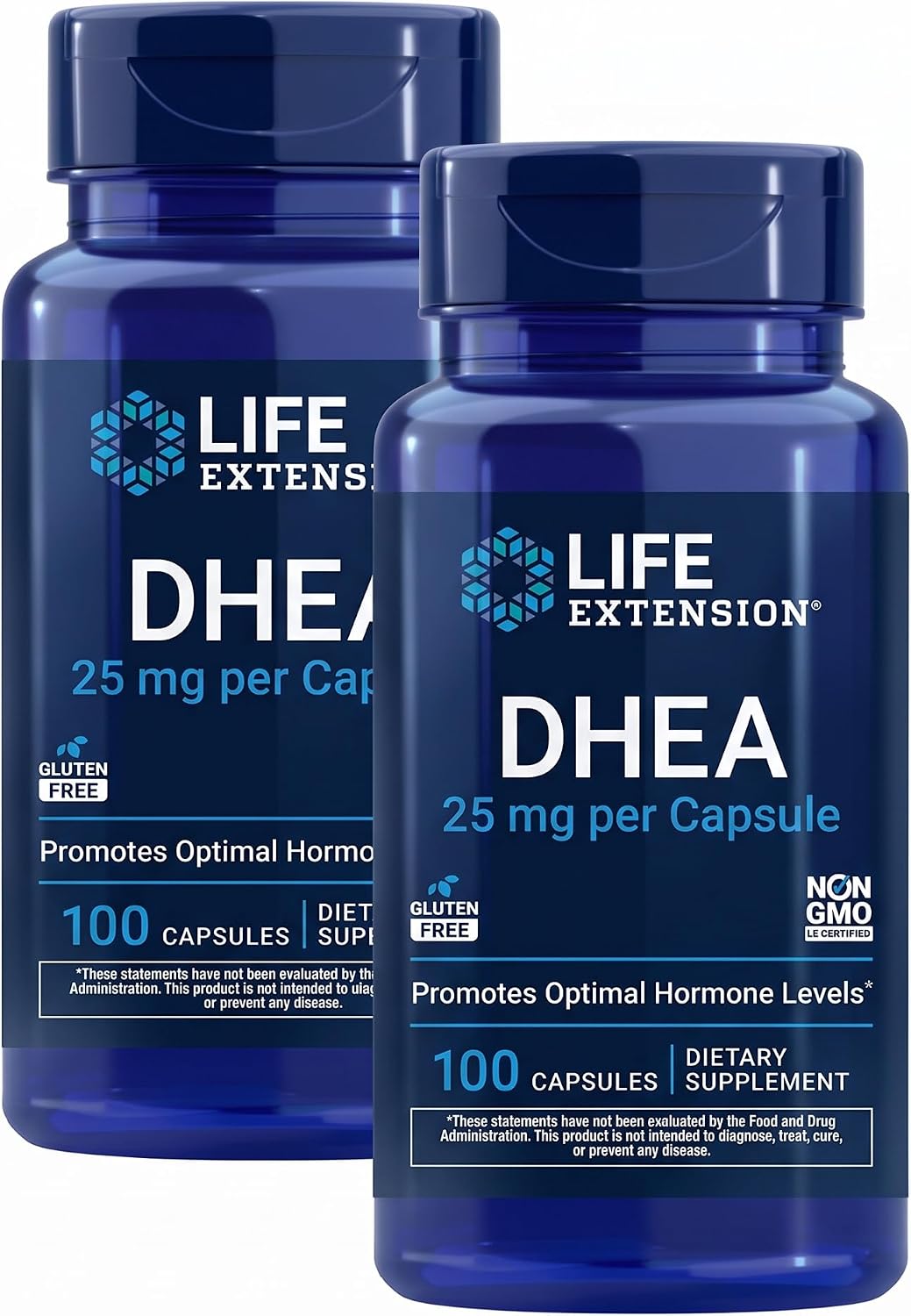 Life Extension DHEA 25 mg – Supplement for Hormone Balance, Immune Support, Sexual Health, Bone & Cardiovascular Health and Anti-Aging and Mood Support – Gluten-Free, Non-GMO – 100 Capsules